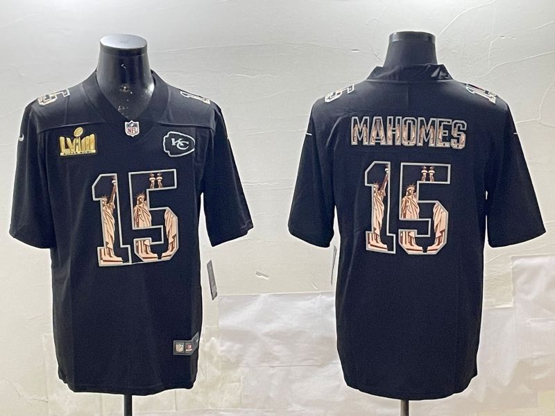 Men Kansas City Chiefs #15 Mahomes Black 2025 Nike Vapor Limited NFL Jersey style 13->kansas city chiefs->NFL Jersey